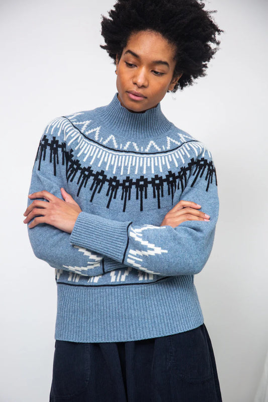 Hawthorne Recycled Wool Knitted Jumper Sky Blue Marl