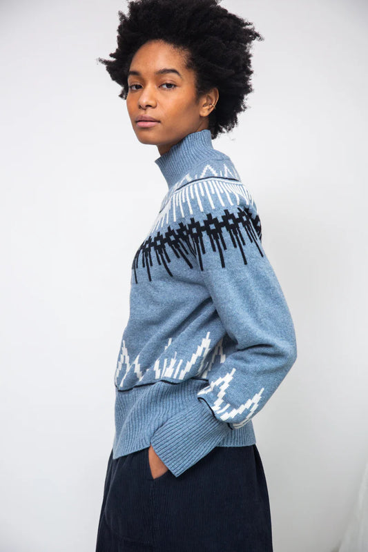 Hawthorne Recycled Wool Knitted Jumper Sky Blue Marl
