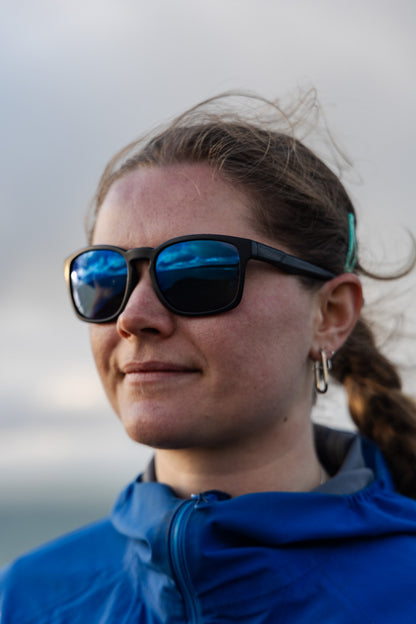 Towan Black - Blue Mirror Polarised Lens