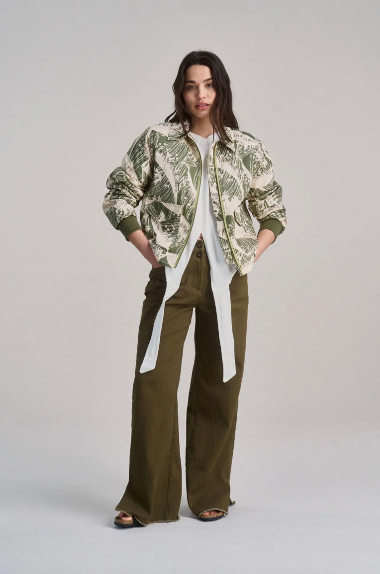 Vivi Bomber Jacket Green Wave
