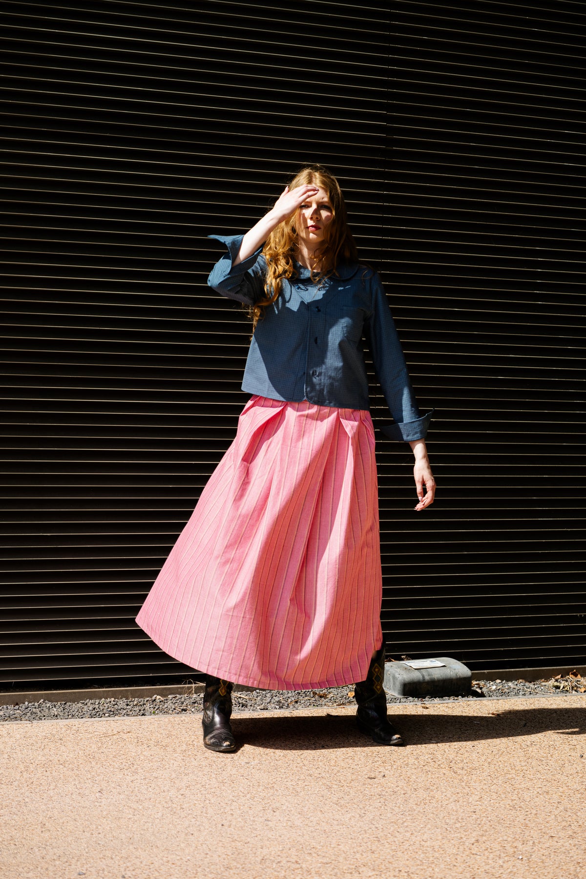 Valery Maxi Skirt - Pink Stripe