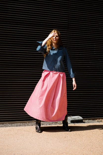 Valery Maxi Skirt - Pink Stripe