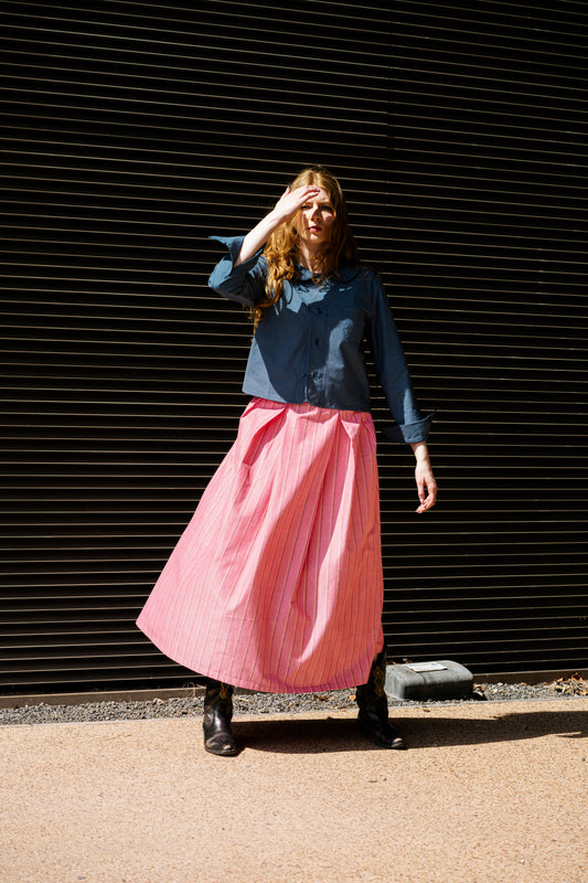 Valery Maxi Skirt - Pink Stripe