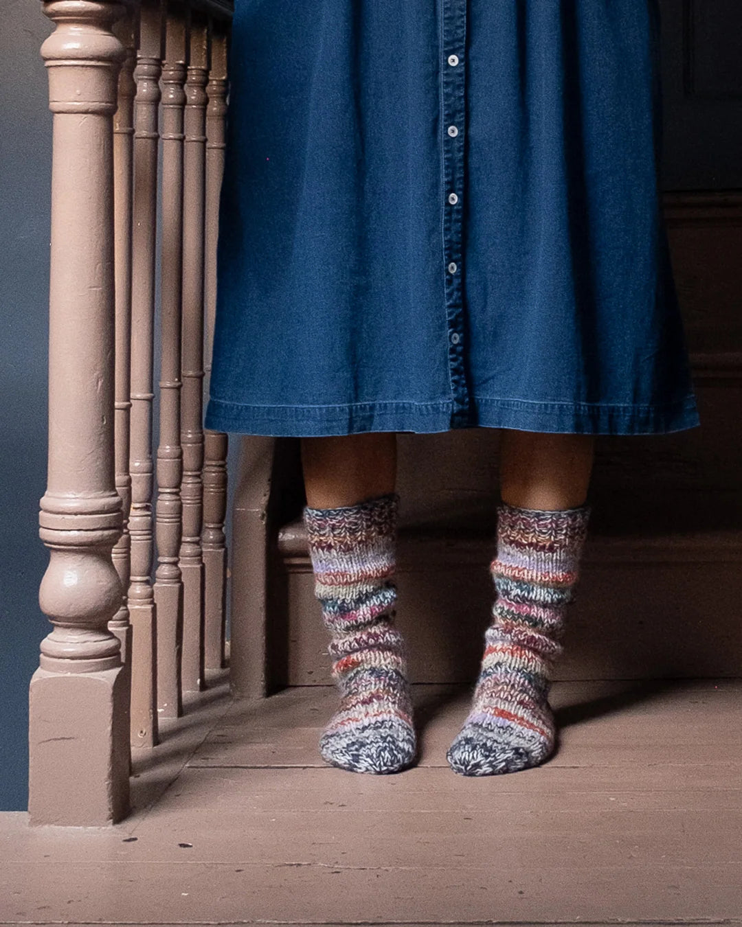 Flori Striped Knitted Socks - Multi