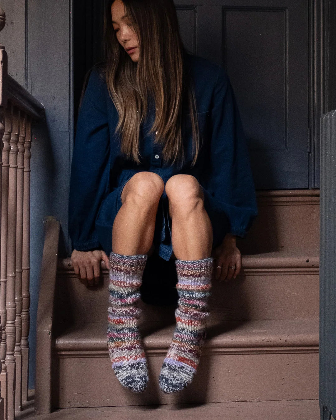 Flori Striped Knitted Socks - Multi