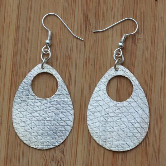 Oval Earrings With Hole Silver Plated Bombolulu