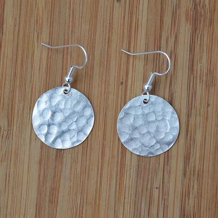 Silver Plated Single Disc Bombolulu Earrings