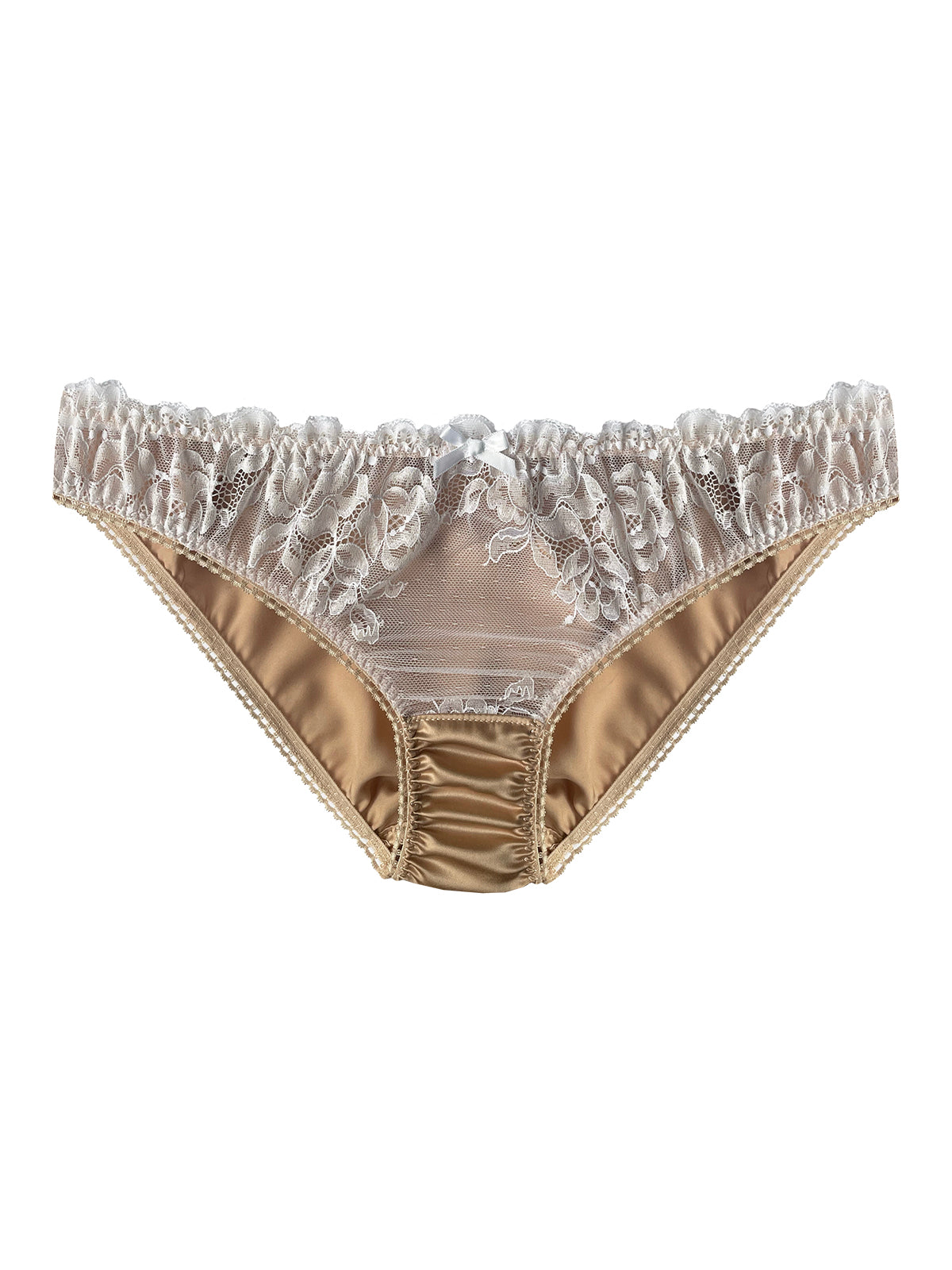 Grace White Lace & Silk Knicker