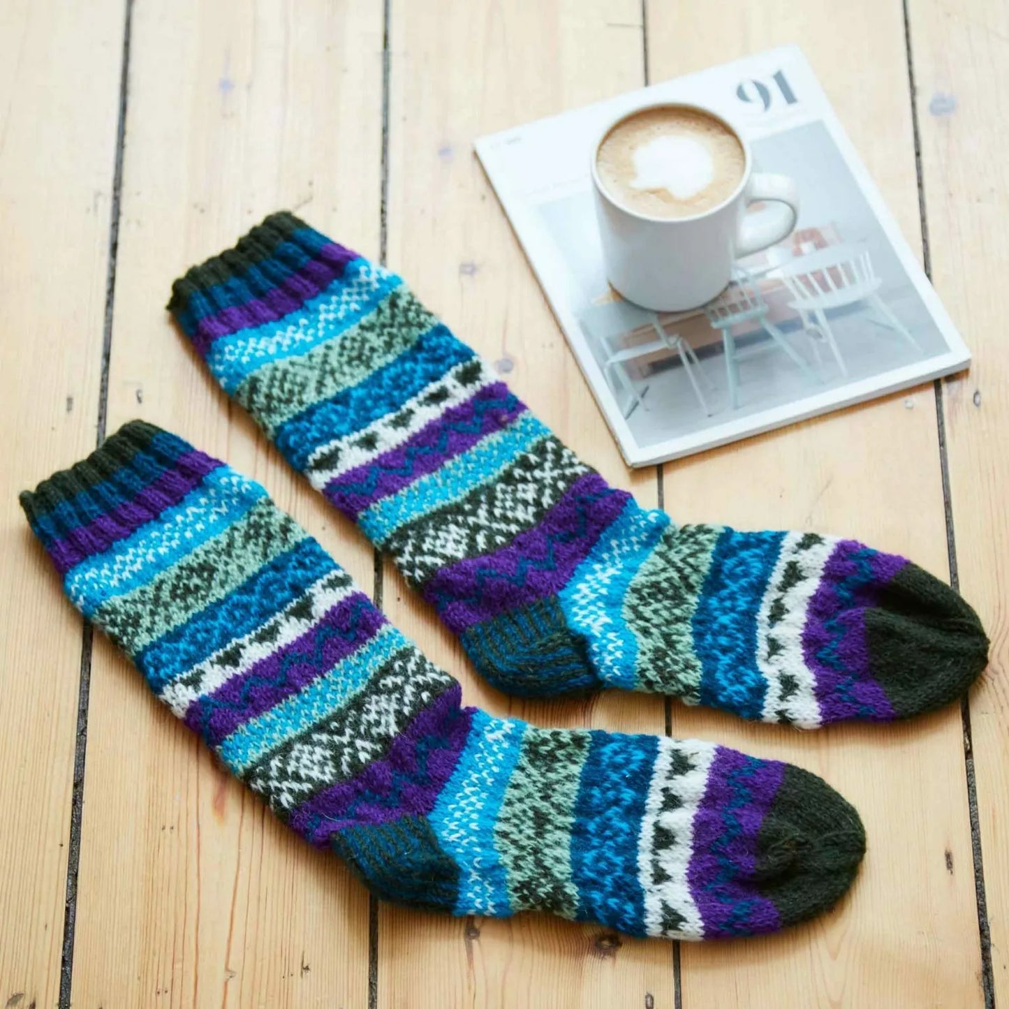 Woollen Fair Isle Socks