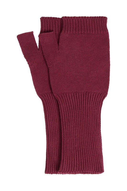 Jas Fingerless Gloves Wine Red