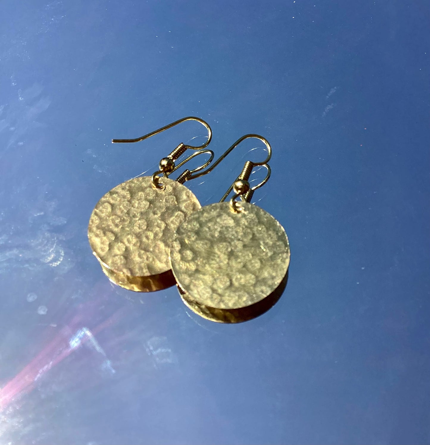 Bombolulu Small Brass Single Disc Earrings- Brass plated