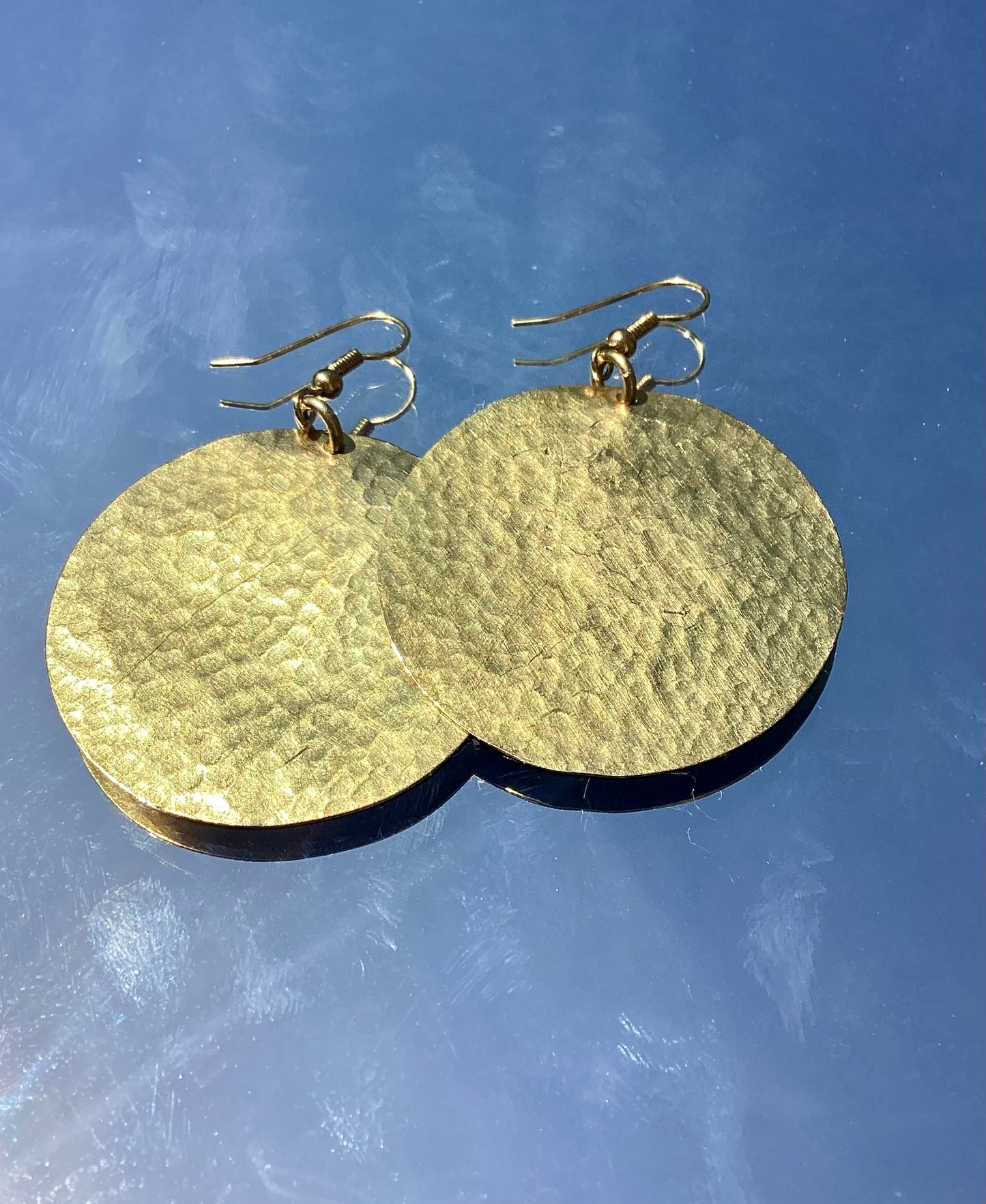 Large Circle Brass Plated Bombolulu Earrings