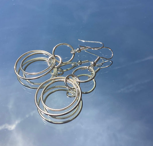 Bombolulu Medium Rings Earrings - Sliver Plated