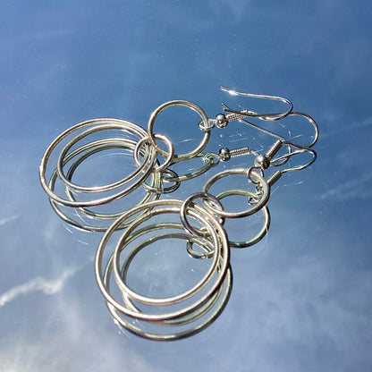 Bombolulu Medium Rings Earrings - Sliver Plated