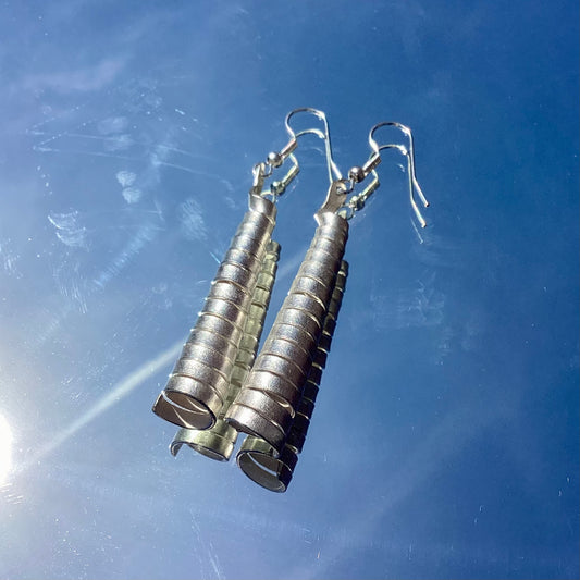 Silver Plated Coiled Horn Earring