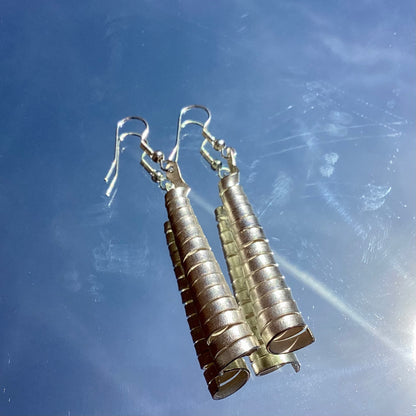 Silver Plated Coiled Horn Earring