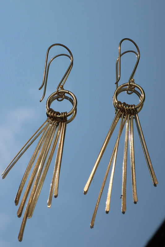 Sunray Earrings - Brass