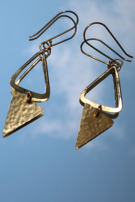 Aruza Triangle Earrings - Brass