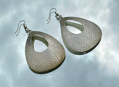 Bombolulu Large Rounded Cut Out Earring - Silver Plated