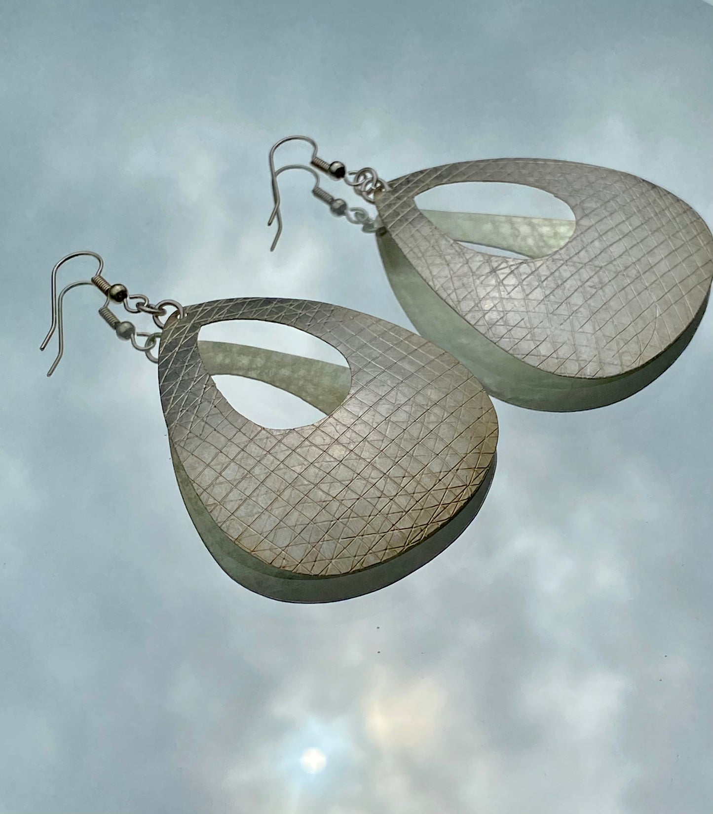 Bombolulu Large Rounded Cut Out Earring - Silver Plated