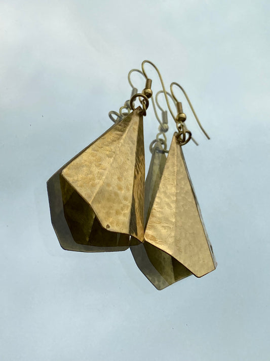 Bombolulu Large Fan Earrings- Brass plated
