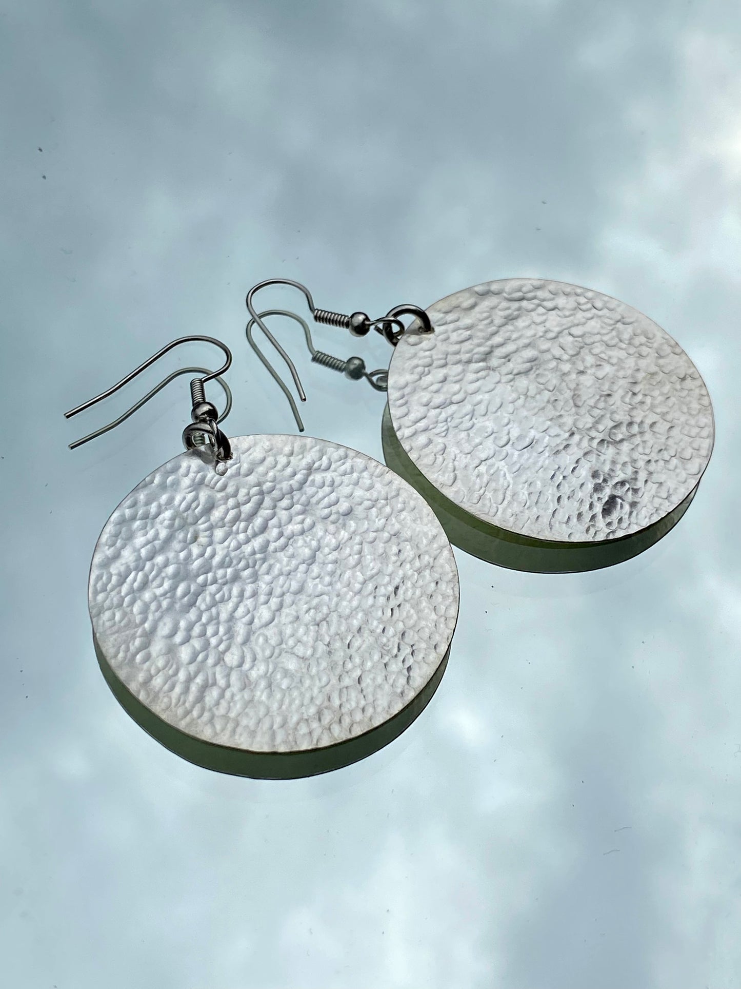 Silver Large Circle Earrings