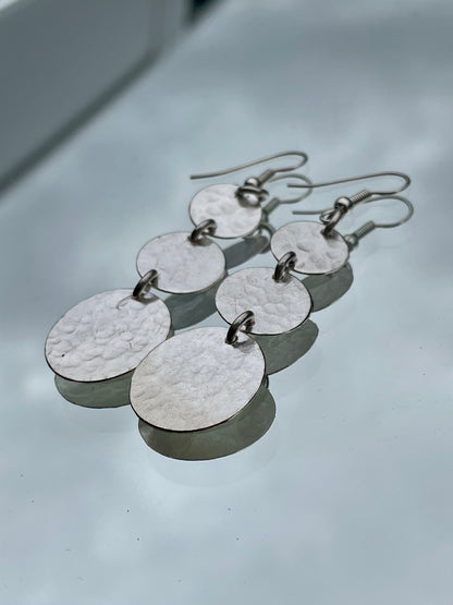 Silver Plated Three Coin Earrings Bombolulu