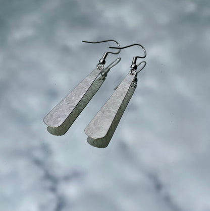 Silver Plain Petal Earrings