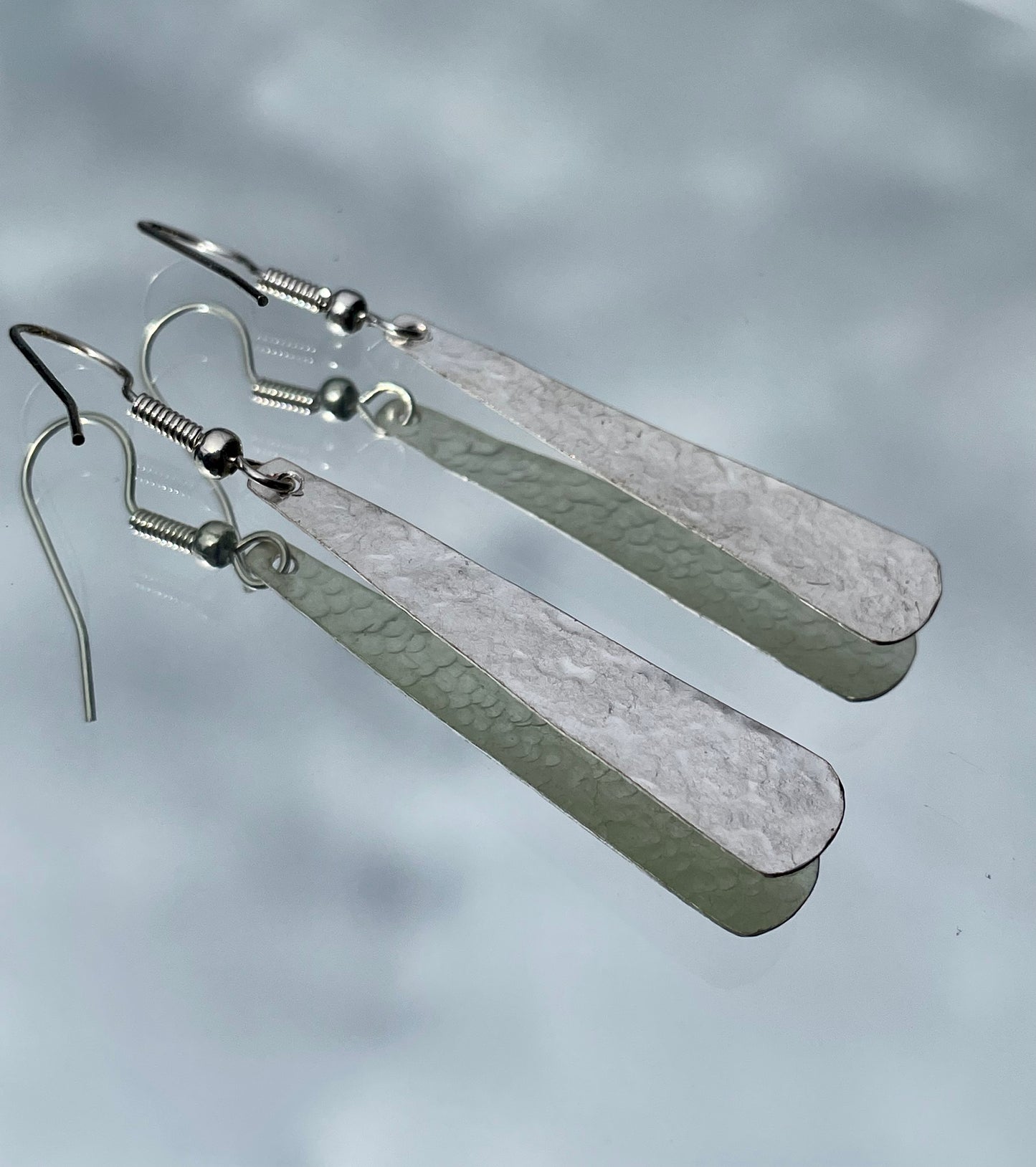 Silver Plain Petal Earrings