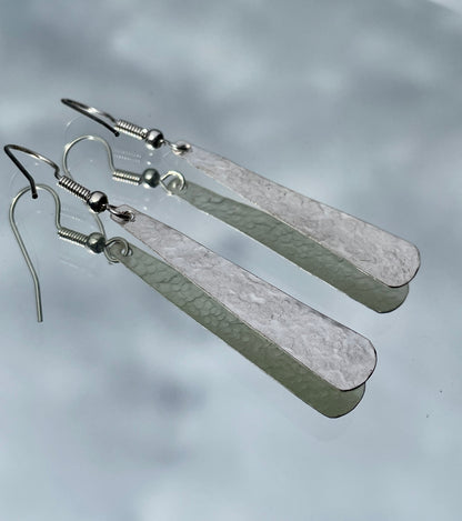 Silver Plain Petal Earrings