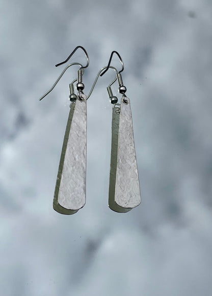 Silver Plain Petal Earrings