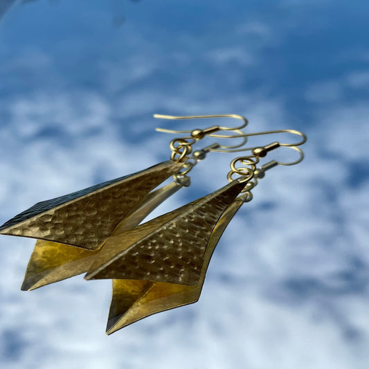 Bombolulu Large 3D Triangle Earrings