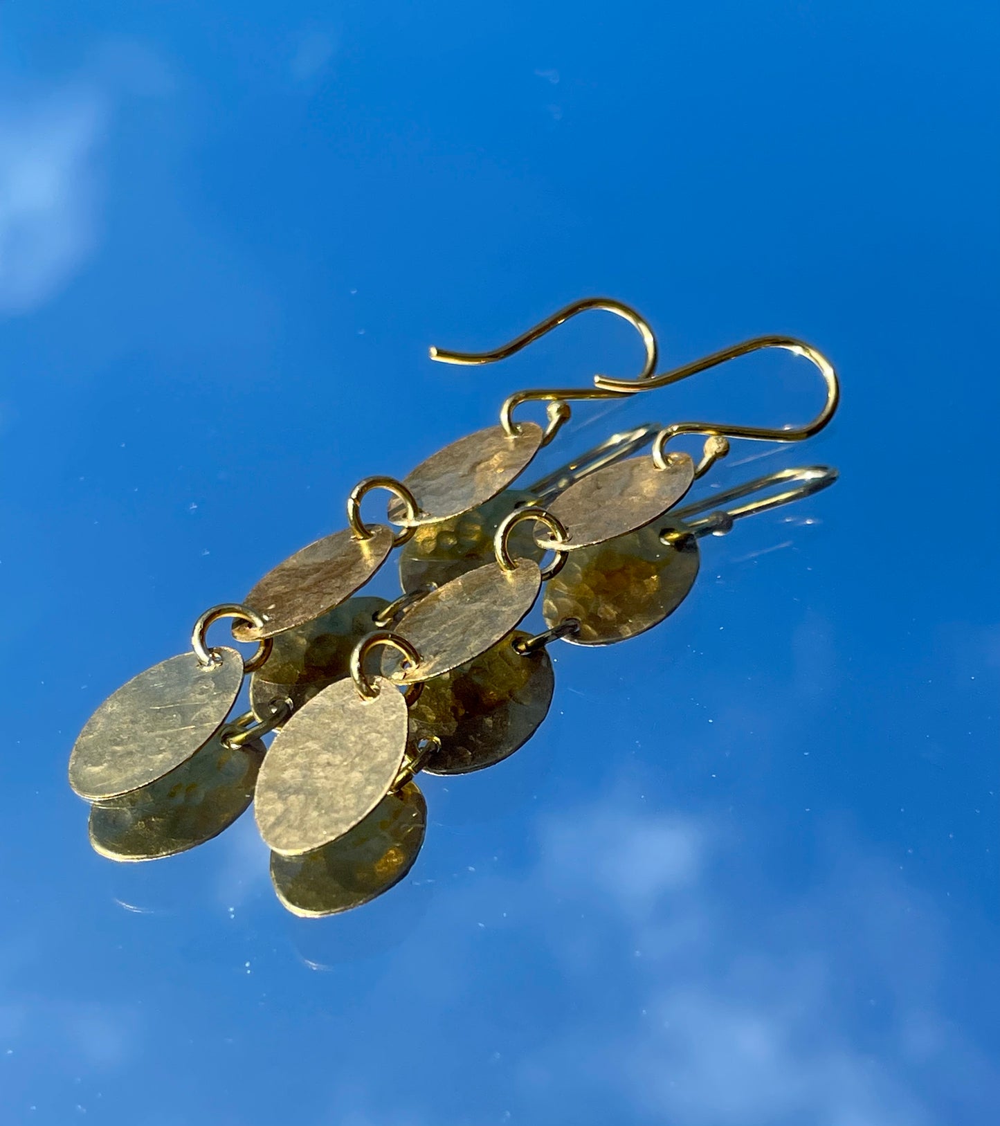 Bombolulu Small Three Oval Earrings- Brass plated