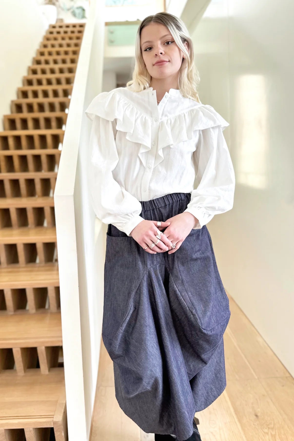 Statement White Frill Blouse