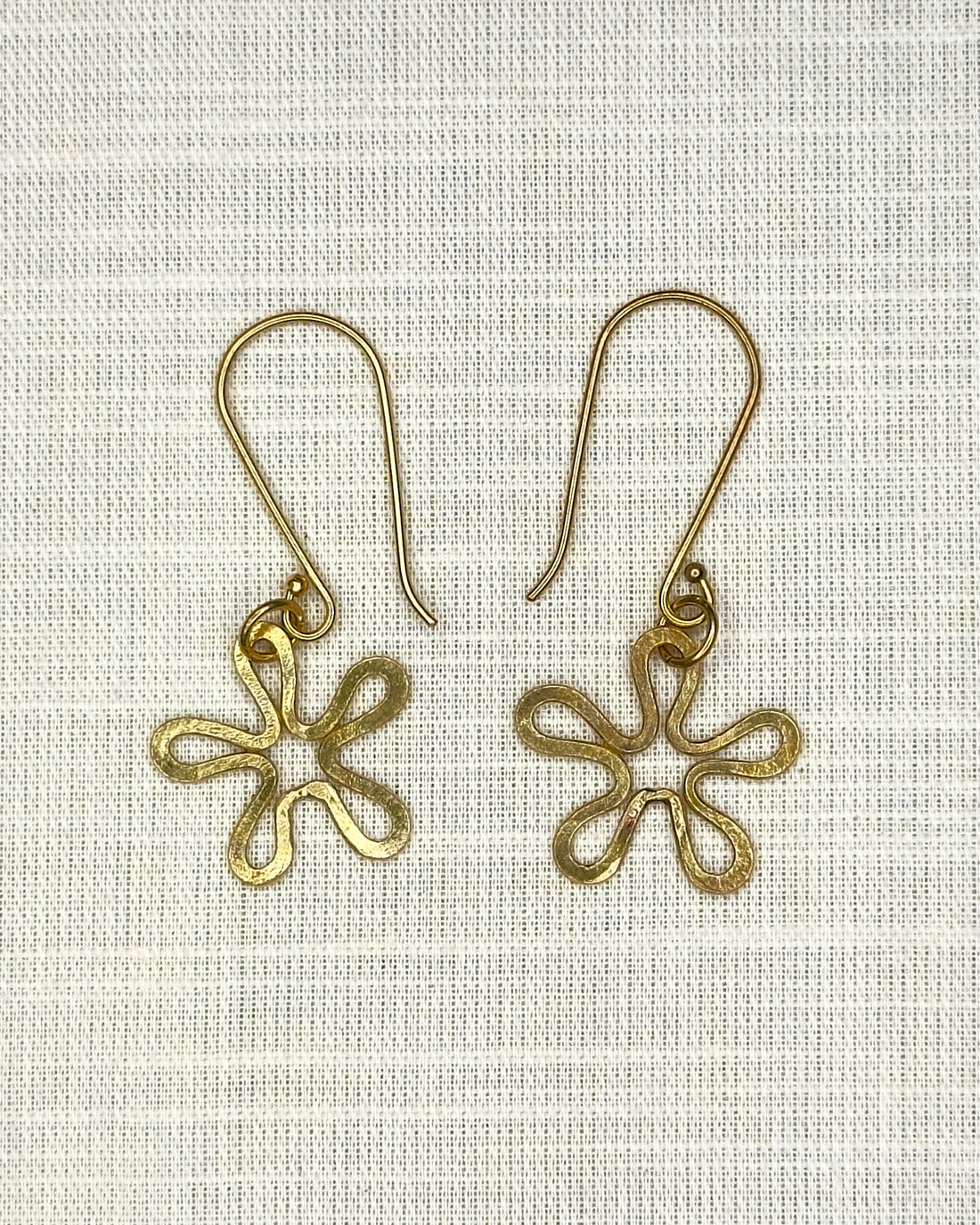 Flower Earrings Brass