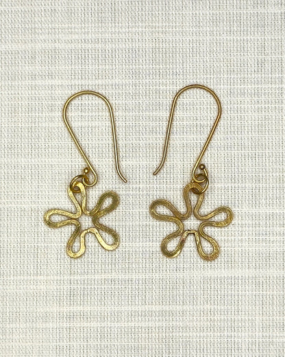 Flower Earrings Brass