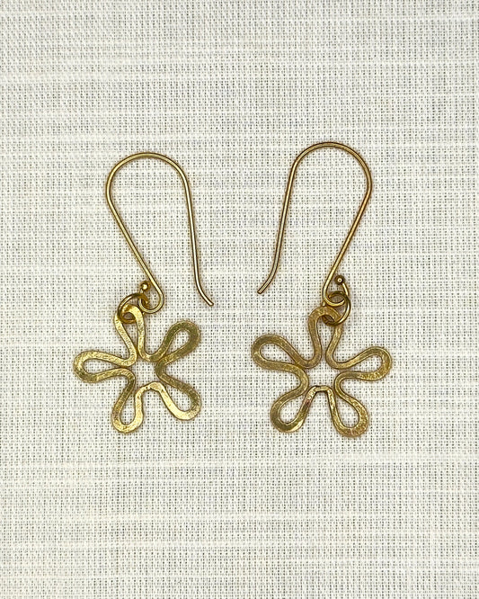 Flower Earrings Brass