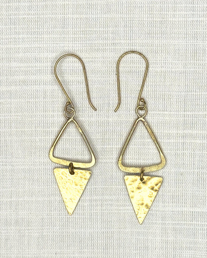 Aruza Triangle Earrings Brass