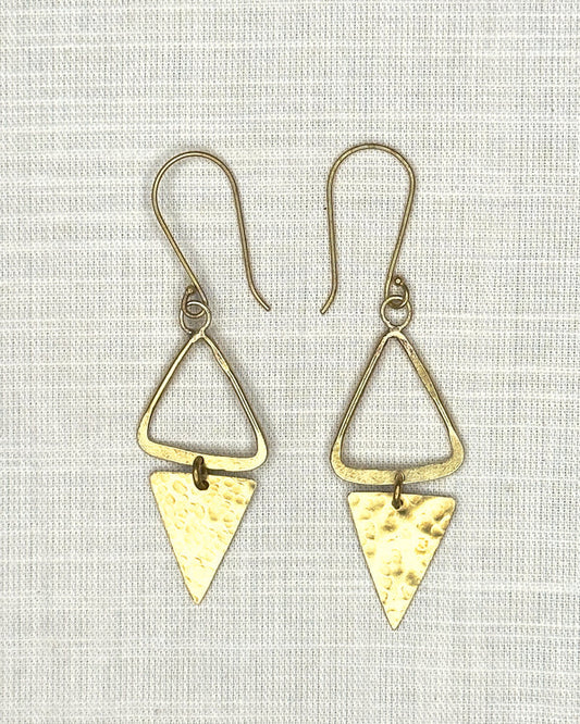 Aruza Triangle Earrings Brass