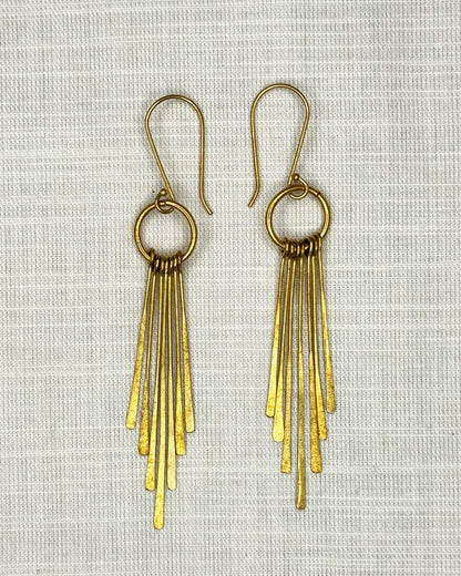Sun Ray Earrings Brass