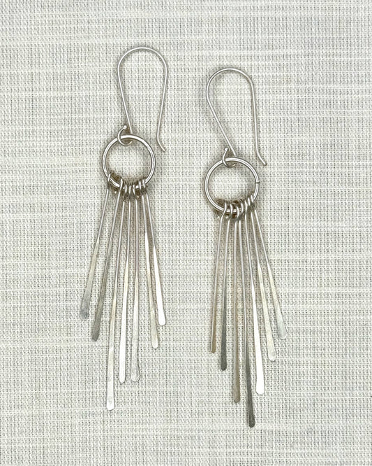 Sunray Earrings Silver Plated