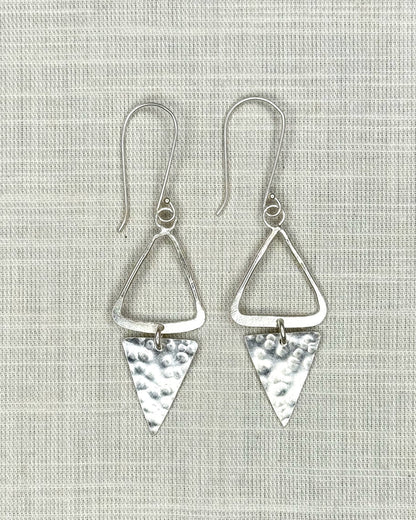 Aruza Triangle Earrings Silver Plated
