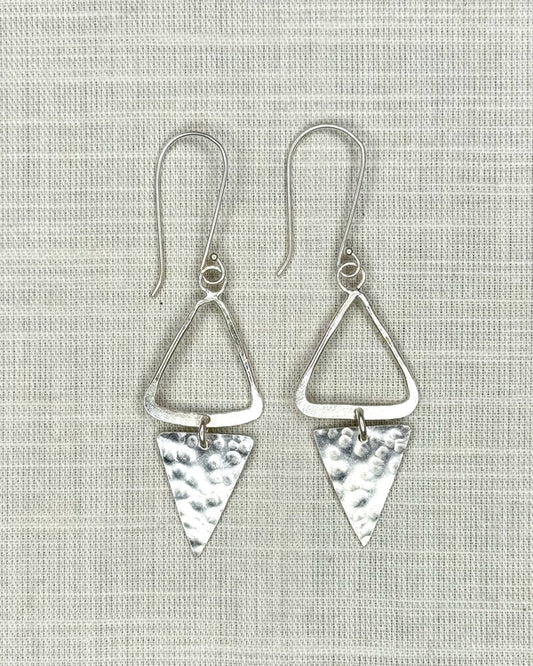 Aruza Triangle Earrings Silver Plated