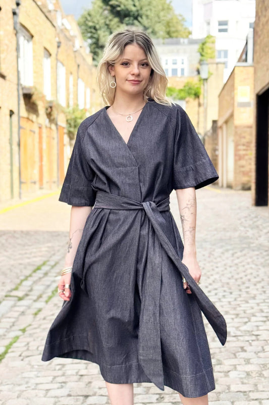Rebecca Dress in Denim Indigo Chambray