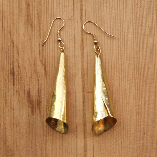 Bombolulu Brass medium horn earrings