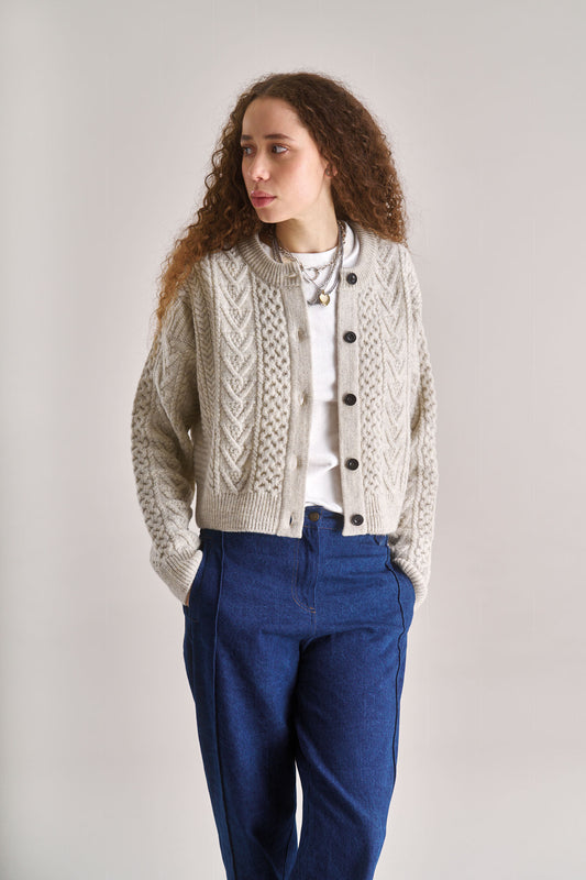 Charlie Cable Cardi Natural