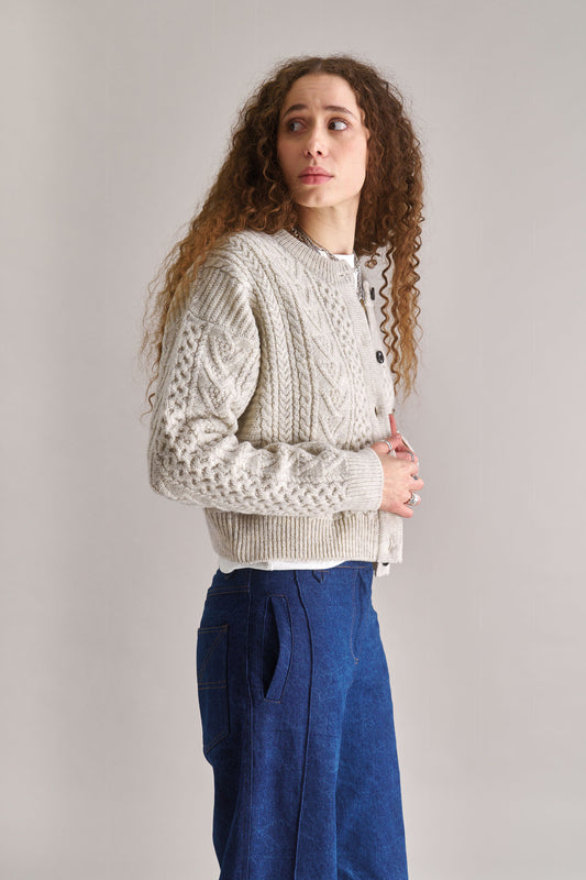 Charlie Cable Cardi Natural