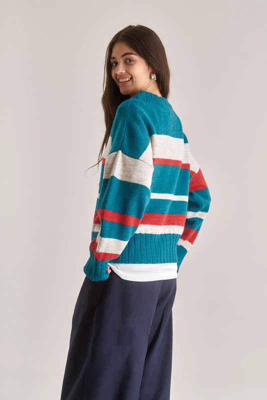 Jessie Striped Jumper Evergreen