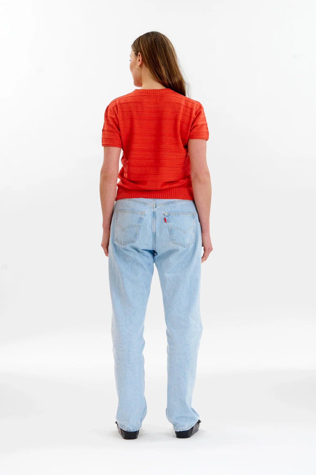 Posey Pointelle Tee Red