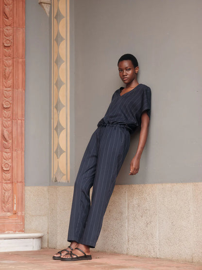 Midnight and Off White Jumpsuit